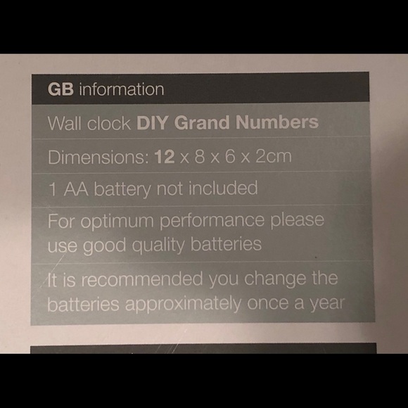 KARLSSON ‘DIY Grand Numbers’ Wall Clock - NIB - Picture 4 of 5